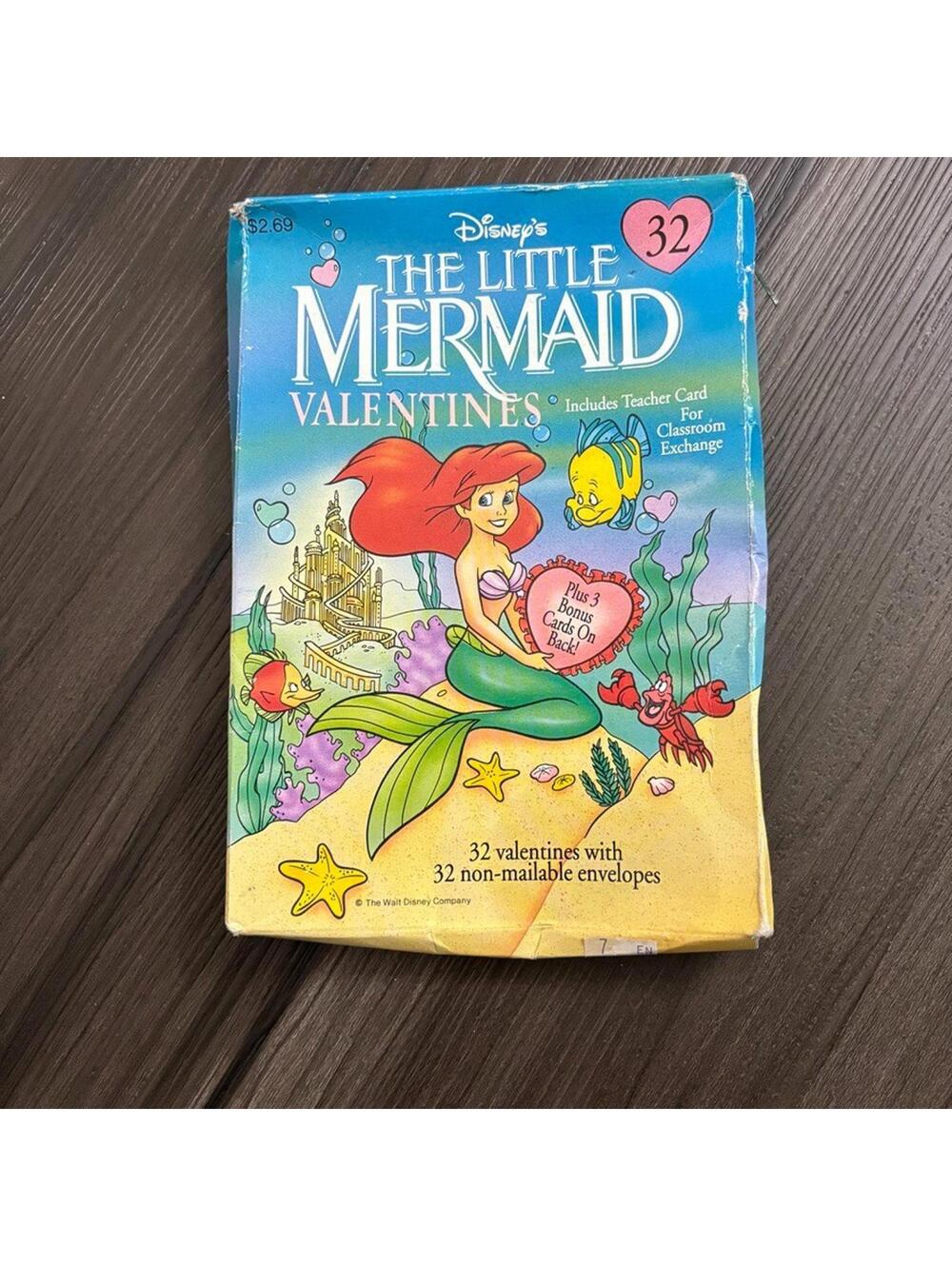 Vintage Gibson Greetings Disney Little Mermaid Valentine's Day Cards Ariel NEW